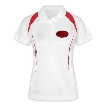 Omaha Vintage Script Logo - Frauen Polo atmungsaktiv - Weiß/Navy - Vorne