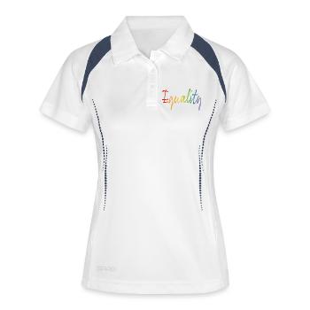 L’égalité arc-en-ciel | LGBT lgbtqi queer - Polo respirant Femme - blanc/marine - Devant