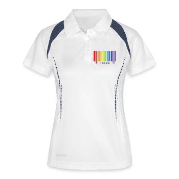 LGBTQ+ Stolz. - Frauen Polo atmungsaktiv - Weiß/Navy - Vorne