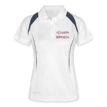 JAHRESTAG. ALLES GUTE ZUM GEBURTSTAG. ALLES GUTE ZUM GEBURTSTAG. - Frauen Polo atmungsaktiv - Weiß/Navy - Vorne