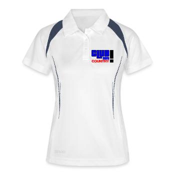 Club not country - Frauen Polo atmungsaktiv - Weiß/Navy - Vorne