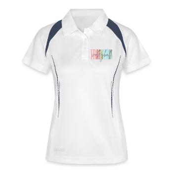 Trainerin Volleyball Volleyballtrainerin Geschenk - Frauen Polo atmungsaktiv - Weiß/Navy - Vorne
