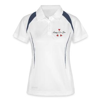 BONNE ANNEE. SAINT SYLVESTRE - Polo respirant Femme - blanc/marine - Devant