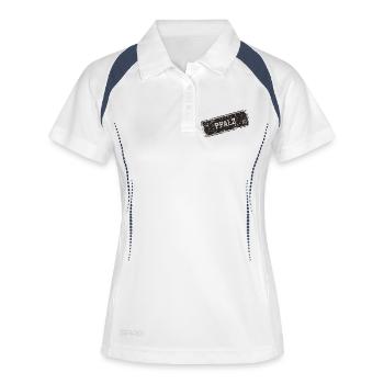 Région viticole du Palatinat Vintage Design - Polo respirant Femme - blanc/marine - Devant