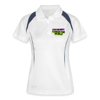 For the best man in the world - Frauen Polo atmungsaktiv - Weiß/Navy - Vorne