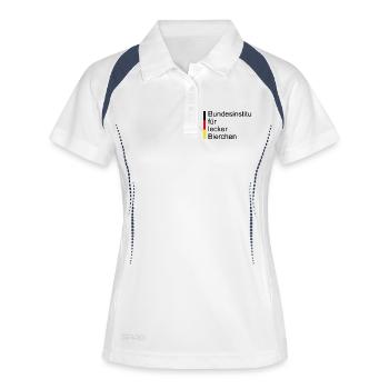 Bundesinstitut für Lecker Bierchen - Frauen Polo atmungsaktiv - Weiß/Navy - Vorne