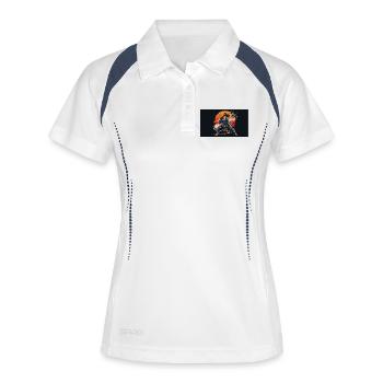 Samouraï au coucher du soleil - Polo respirant Femme - blanc/marine - Devant