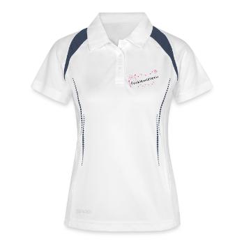 Zauberfunken Rosa Stardust - Frauen Polo atmungsaktiv - Weiß/Navy - Vorne