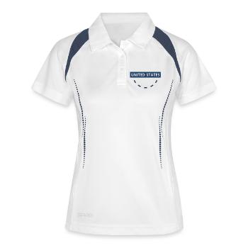 Emblème rond des États-Unis dans les tons bleus - Polo respirant Femme - blanc/marine - Devant