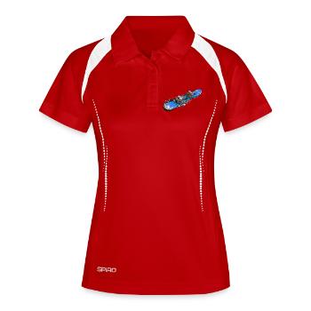 Snowboard - Frauen Polo atmungsaktiv - Weiß/Navy - Vorne