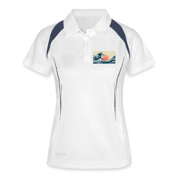Surfing Wave at Sunset - Women's Polo breathable - white/navy - Front