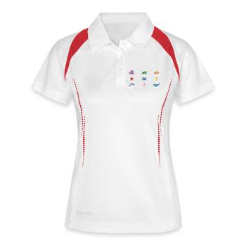 Unterwasser Tierwelt Design - Frauen Polo atmungsaktiv - Weiß/Navy - Vorne
