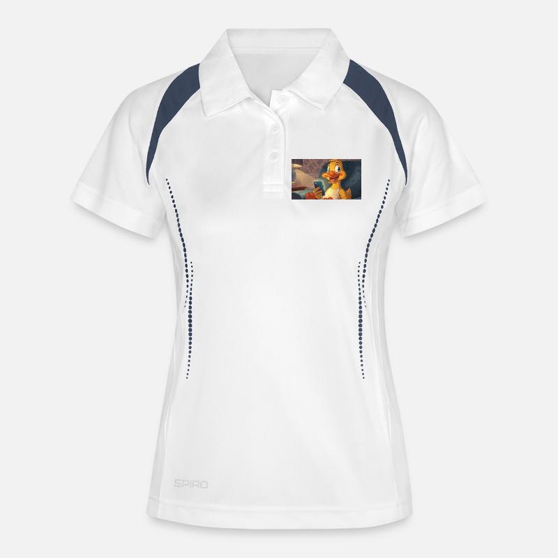 Duck on the smartphone - Women's Polo breathable - white/navy