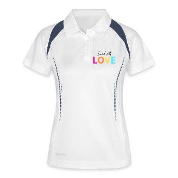 Commencez avec AMOUR - Polo respirant Femme - blanc/marine - Devant