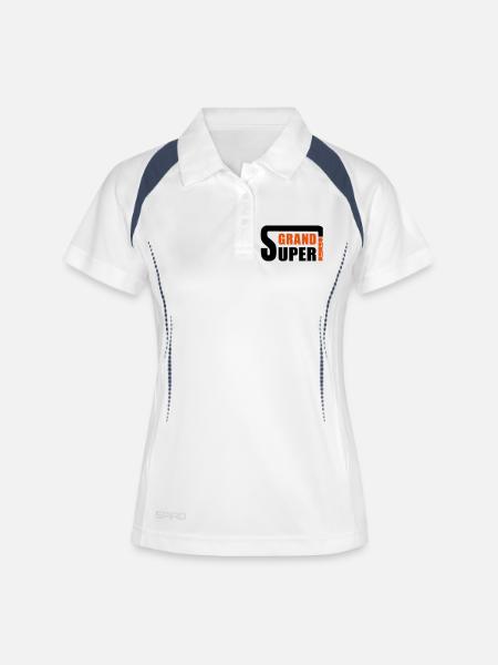 Super GRAND FRERE - Polo respirant Femme - blanc/marine