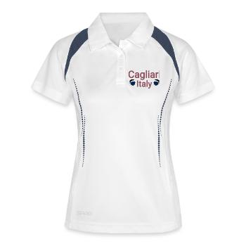 Cagliari italy liebe - Frauen Polo atmungsaktiv - Weiß/Navy - Vorne