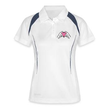 Muttertag Liebe Mama Handzeichen - Frauen Polo atmungsaktiv - Weiß/Navy - Vorne
