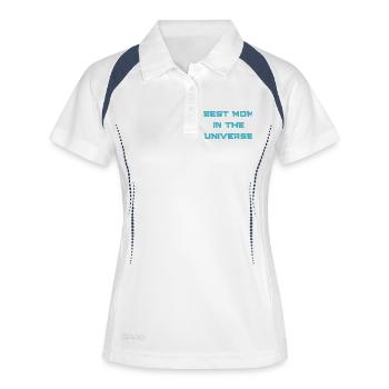 Meilleure maman de l’univers - Polo respirant Femme - blanc/marine - Devant