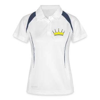 Symbole de la couronne - Polo respirant Femme - blanc/marine - Devant