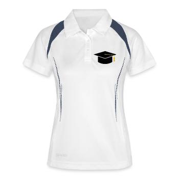 Casquette de remise des diplômes - Polo respirant Femme - blanc/marine - Devant