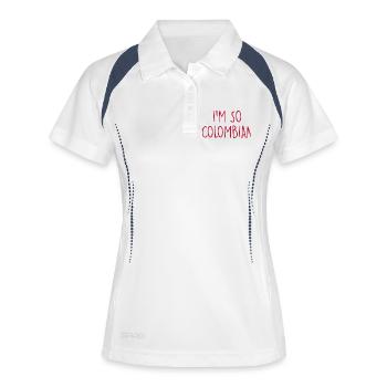 I'm so Colombian Kolumbien - Frauen Polo atmungsaktiv - Weiß/Navy - Vorne