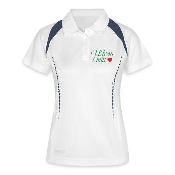 Ulvön in meinem Herzen - Frauen Polo atmungsaktiv - Weiß/Navy - Vorne