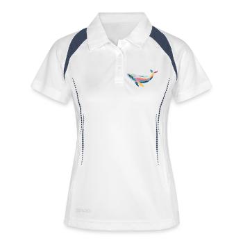 whale, marine animal - Women's Polo breathable - white/navy - Front