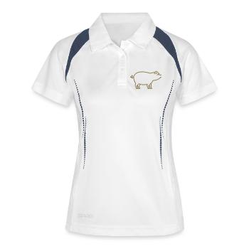 Silhouette de cochon mignonne fermier minimaliste - Polo respirant Femme - blanc/marine - Devant