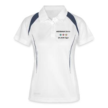 EVJF. JUST MARRIED. SAINT VALENTIN. COUPLE.  - Polo respirant Femme - blanc/marine - Devant