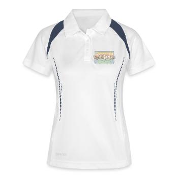 Cassette rétro Rewind Life - Polo respirant Femme - blanc/marine - Devant