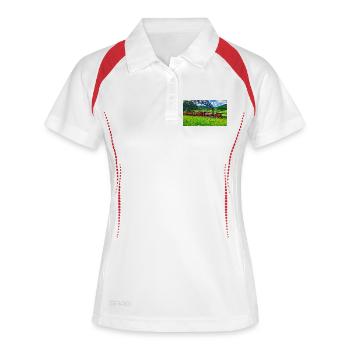 Tal von Rheidol - Frauen Polo atmungsaktiv - Weiß/Navy - Vorne