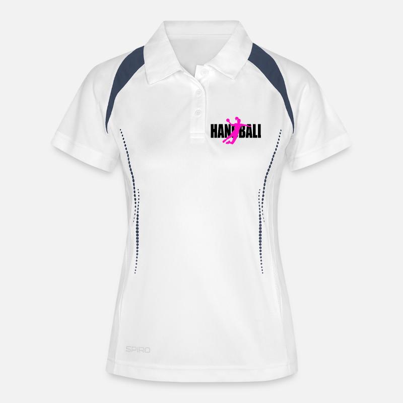 Handball - Women's Polo breathable - white/navy