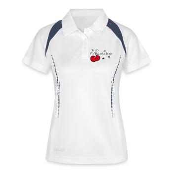 Kirschen - Frauen Polo atmungsaktiv - Weiß/Navy - Vorne