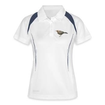 Merle Jeune Oiseau - Polo respirant Femme - blanc/marine - Devant