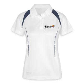 Gegen Hass Für Liebe Motiv für Aktivisten & Pride - Frauen Polo atmungsaktiv - Weiß/Navy - Vorne