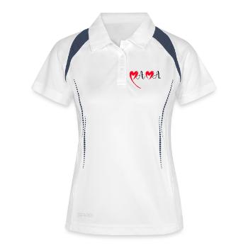 Herzlichen Glückwunsch zum Geburtstag Mama Rotes Herz Liebe Mutter Mama - Frauen Polo atmungsaktiv - Weiß/Navy - Vorne