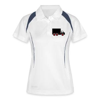 Truck - Frauen Polo atmungsaktiv - Weiß/Navy - Vorne