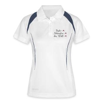 Beste Schwester der Welt - Frauen Polo atmungsaktiv - Weiß/Navy - Vorne