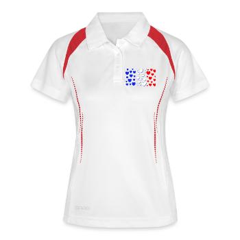 Frankreich_Herzen_blauer_Schatten_neu - Women's Polo breathable - white/navy - Front