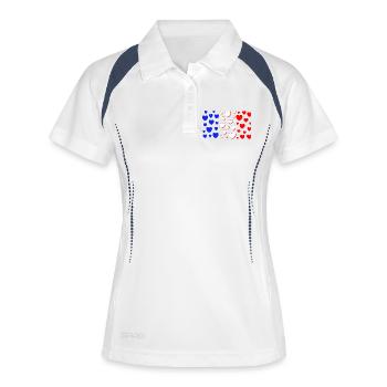 France Flag in Heart Shape Hearts French - Women's Polo breathable - white/navy - Front