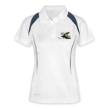 Meine Therapie Schwedenmoose - Frauen Polo atmungsaktiv - Weiß/Navy - Vorne