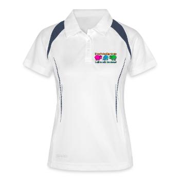 With the sheep - Women's Polo breathable - white/navy - Front