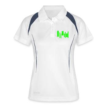 Neon Equalizer Rhythm - Frauen Polo atmungsaktiv - Weiß/Navy - Vorne