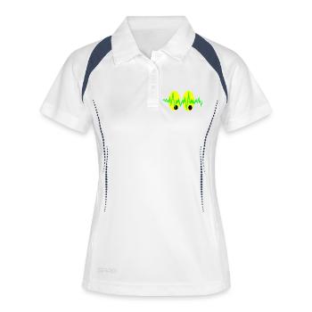 Pulsierende Augen Elektro Muster - Frauen Polo atmungsaktiv - Weiß/Navy - Vorne
