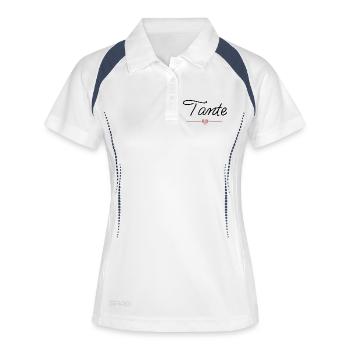 Tante Cœur Cadeau Personne Préférée de la Famille - Polo respirant Femme - blanc/marine - Devant