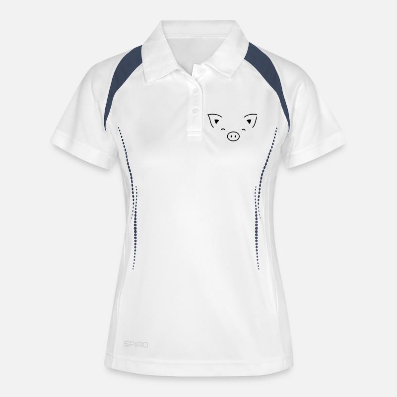 Pig piglet sow - Women's Polo breathable - white/navy