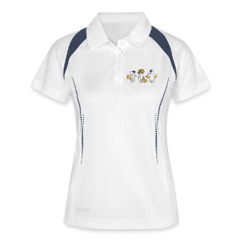 Schräge Vögel - Frauen Polo atmungsaktiv - Weiß/Navy - Vorne