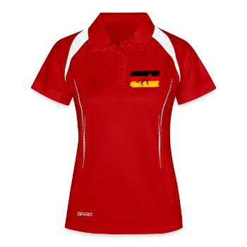 German Flag German Shepherd Brush Look Shirt - Women's Polo breathable - white/navy - Front