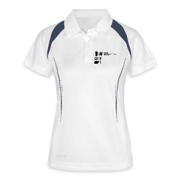 strichliste humor - Frauen Polo atmungsaktiv - Weiß/Navy - Vorne