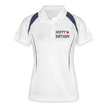HAPPY BIRTHDAY.JOYEUX ANNIVERSAIRE. ANNIVERSAIRE. - Polo respirant Femme - blanc/marine - Devant